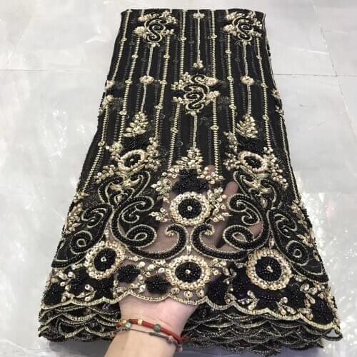 New arrival Heavy Hand embroidery African Lace Fabric Top Quality Luxury French Net Lace Fabric for Hand Wedding Dress Great