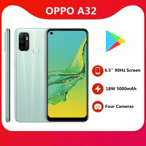 Original OPPO A32 SmartPhone 6.5 inch 90Hz Screen SM4250 Octa Core Android 10 Fingerprint ID 18W QuickCharge Google Play