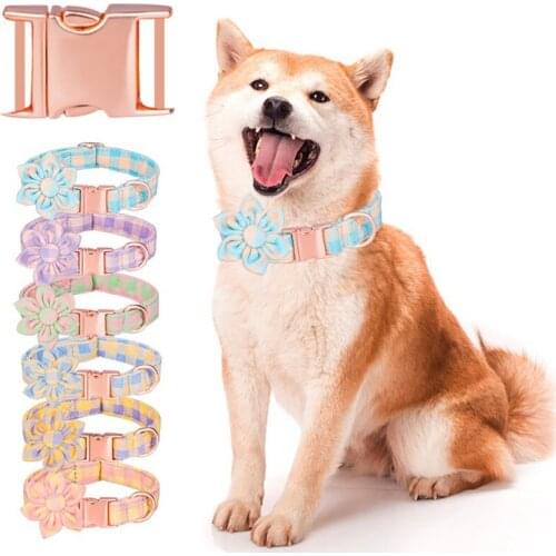 Personalized Puppy Dog Cat Collar Cute Bowknot Flower And Metal Buckle Cats Pet Accessories Collar Pug Chihuahua Bow Tie Collars