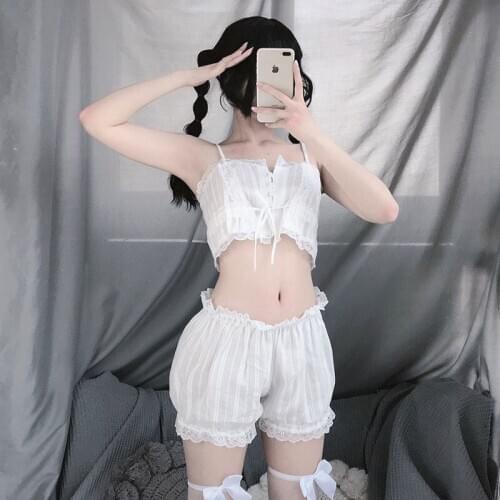 Sexy Cute European Lace Lingerie Set Lolita See Through Erotic Underwear Cosplay Lesbian Porno Costume Roleplay Tutu For Women