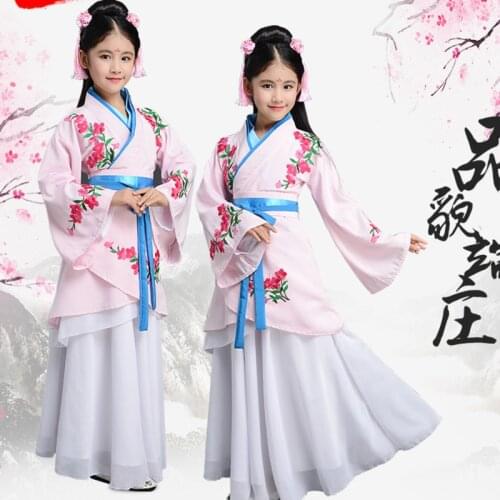 Fairy girls ancient chinese opera tang han ming dynasty costume chinese traditional hanfu dress child clothing children kid