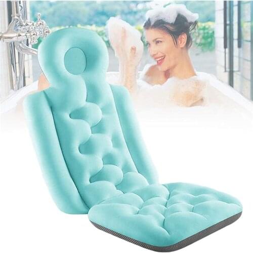 Adult Folding Bathtub Cushion SPA Head Rest Pillow Baby Bathing Pad Bathtub Bath Bed Anti-slip Net Cushioned Bathtub Pillow