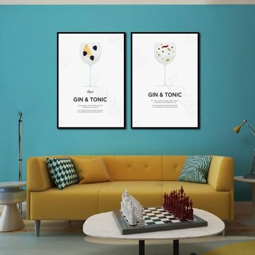 Modern Art Decorative Painting Carton Painting Brief Style Brilliant Goblet for Living Room and Bedroom Decoration