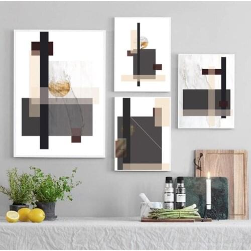 Modern Abstract Geometric Marble Designs Canvas Painting Poster Print Wall Art Pictures for Office Living Room Home Decoration
