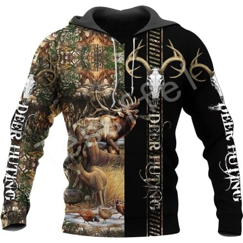 Tessffel Deer Hunting Camo 3D All Over Printed New Mens Sweatshirt Harajuku Zipper Hoodie Casual Unisex Jacket Pullover S-27