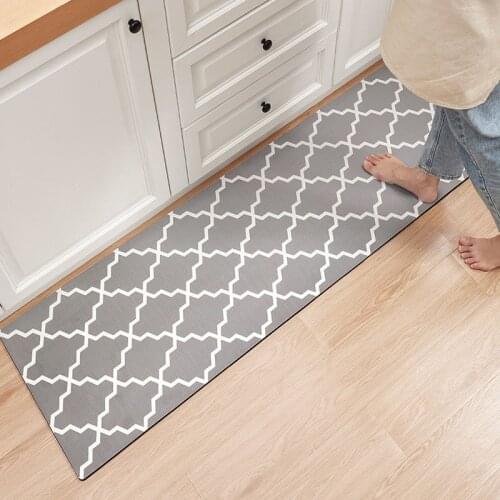 1pcs PVC Waterproof Kitchen Carpet Anti Slip Floor Mat Hallway Rug Doormat Long Plaid Anti-fatigue PU Oilproof Kitchen Mat