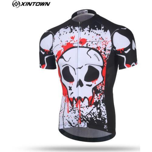 Xintown 2018 Skull Bike Team Cycling Clothing Breathable Cycling Jersey Men Summer mtb Road Bike Jersey Shirt Bicycle Clothes