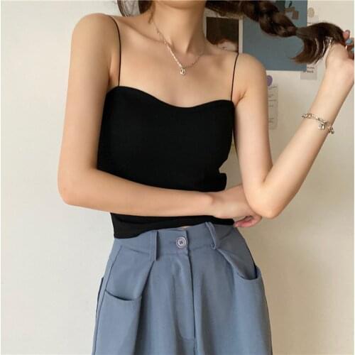 Hot Sale Summer Womens Crop Top Sexy Elastic Cotton Camis sleeveless Short Tank Top Bar