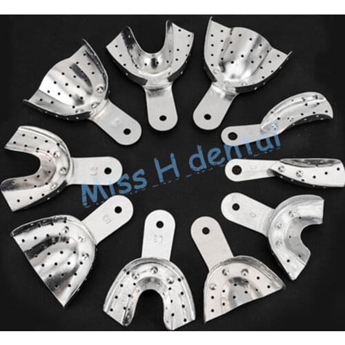 10pcs/set Autoclavable Dental Products Aluminium alloy Impression Tray Dental Instrument