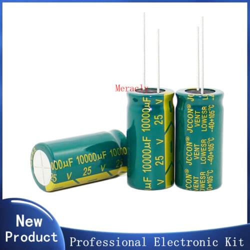 100pcs~20pcs 25V10000UF 10000UF 25V High frequency low resistance Electrolytic Capacitors Size:18*35MM best quality New origina