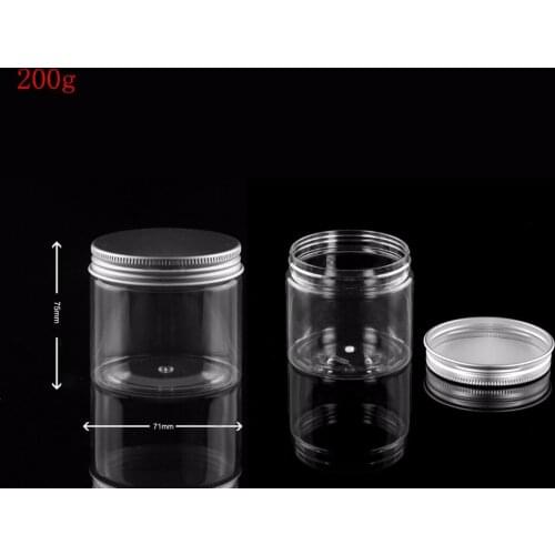 30pcs 200g transparent food jar with sealed screw lid,200ml clear cookie jars, big size food tea container Plastic pot bottle