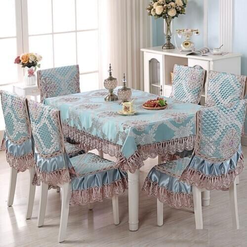 4 Colors Floral Print Lace Tablecloth Chair Cover European Style Table Cover Washable Table Cloth Dinning Party Decor Covers W