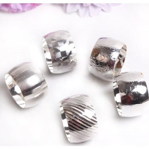 6pcs Hotel model room golden ring napkin buckle napkin ring Western restaurant metal napkin circle cloth ring