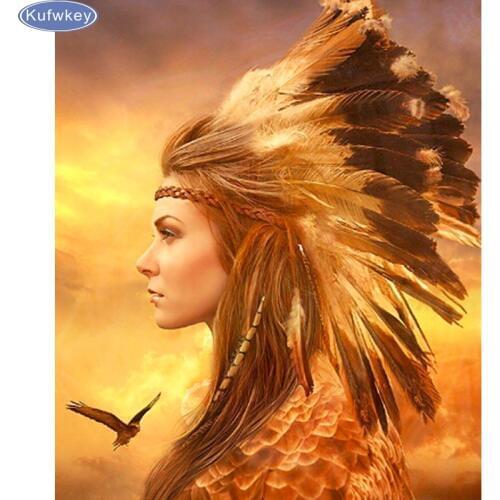 Diy full square diamond embroidery Indian girl diamond painting cross stitch people diamond mosaic 3d needlework home decor N141