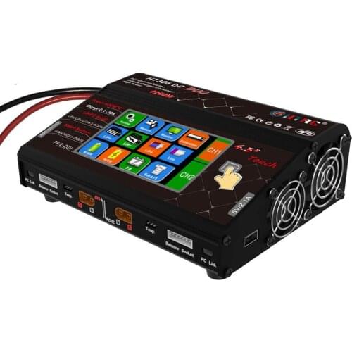 HTRC RC Balance Charger HT306 DC DUO 600W*2 30A*2 Dual Port 4.3" Color LCD Touch Screen for Lilon/LiPo/LiFe/LiHV Battery