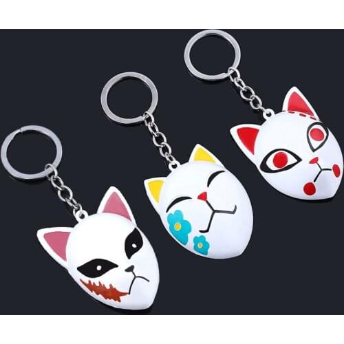 Mask Keychain Anime Demon Slayer Key Ring Cute Japanese Style Mask Pendant Gift