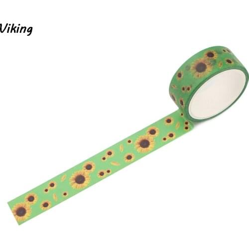 G1225 15mmX5m Sunflower Cartoon Paper Tape Washi Tape Adhesive Tape Diy Scrapbooking Sticker Label Masking Tapes Gifts