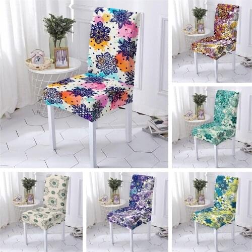Floral Spandex Dining Chair Cover Elastic Seat Covers Office Chair Slipcovers Restaurant Wedding Banquet Hotel 1/2/4/6PCS