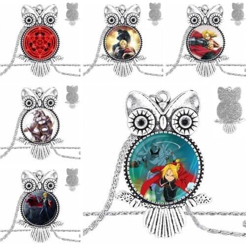 EJ Glaze Fullmetal Alchemist For Women Men Party Necklace Fashion Long Chain With Owl Necklace Jewelry