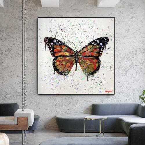 Graffiti Abstract Colorful Butterflies Canvas Painting Noric Modern Posters and Prints Wall Pictures for Living Room Home Decor