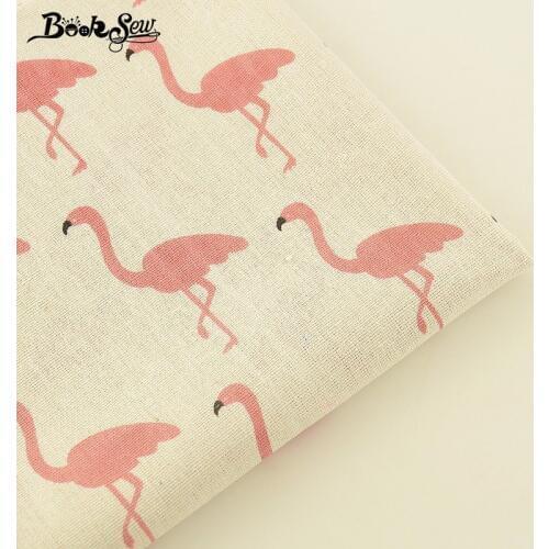 Booksew Cotton Linen Fabric Animal Bird Design Textile Sewing Quilting Tablecloth Pillow Bag Curtain Cushion Home Decoration