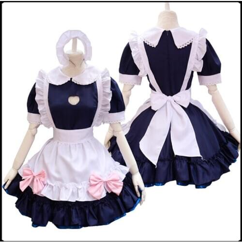 Anime Love Live Cosplay Costume Hollow Chest Maid Dress Sexy Lolita Girls Maid Uniform Halloween Lovely Outfit Suit
