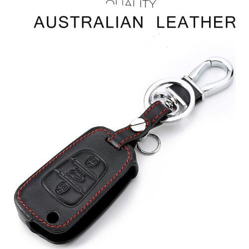 Leather Key Case For Car 3 Buttons For Kia K2 Kio K3 Creato K5 Optima Sportage Kx3 Kx5 Sorento Car Key Cover