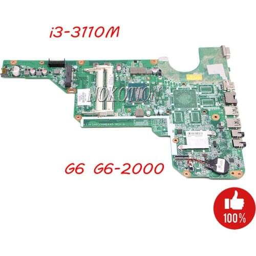 NOKOTION laptop motherboard For HP Pavilion G6 G6-2000 i3-3110M 710873-501 710873-001 DDR3 DAR33HMB6A0 Main board Full works