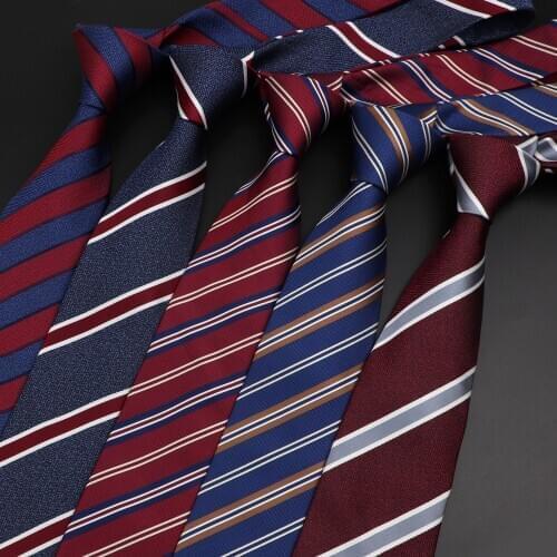 8cm New Fashion Stripe Mens Tie Classic Polyester Bright Necktie Business Meeting Formal Necktie Accessories Daily Wear Cravat