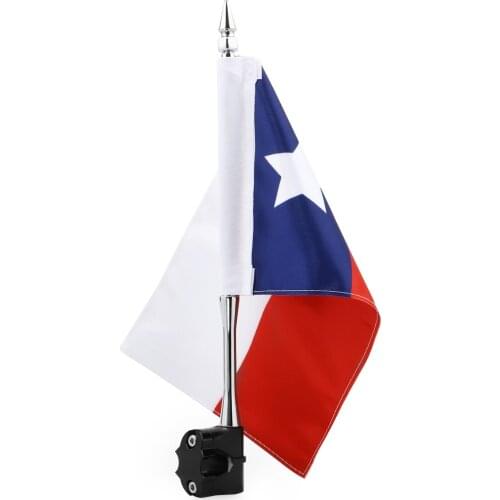 Motorcycle Texas State Flag Pole Universal Fits 1/2" Luggage Rack or Fuel Pipe for of the Honda Gold Wing Harley Wagon theTopbox