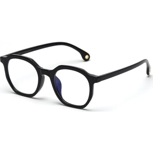 Veshion Retro Polygon Blue Screen Glasses Korean Style Clear Lens Leopard Men Prescription Eyeglasses Female Accessories