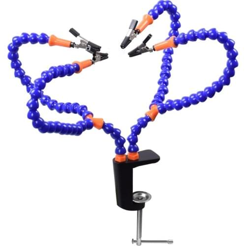 Desk Clamp Third Helping Hands Soldering PCB Holder 4 Flexible Arms Clamps