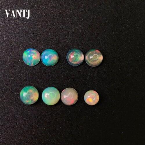 VANTJ Natural ethiopian colorful opal 1PC oval top quality natural precious loose gemstones for silver gold Diy jewelry gift