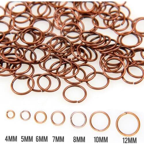 New Copper Mixed Size 3/4/5/6/7/8/10/12/20mm Tone Metal Open Jump Rings Necklace With Close Tool Ring DIY Jewelry Making