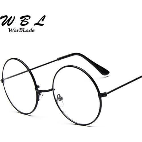 WarBlade New Men Fashion Round Glasses Frame Vintage Metal Frame Clear Lens Glasses Optical Glasses Women Mirror Plain 2018