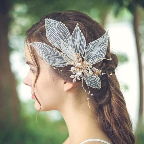 Leaf Headband Hair Accessories For Bridal Hair Jewlery Clip Headband Tiara Headpiece Designer Headband Clip Ornament