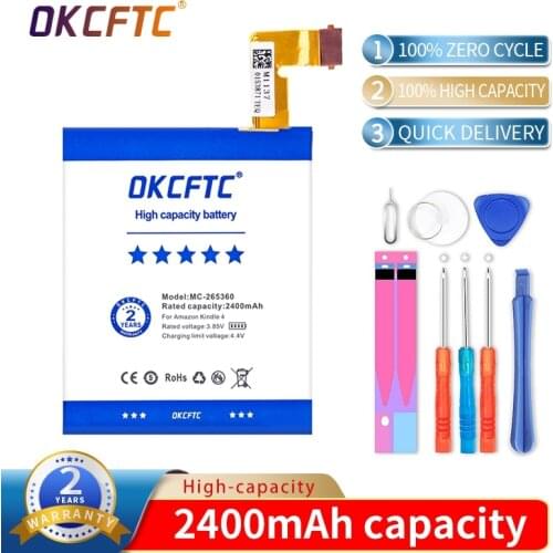 Original 2400mAh Battery For Amazon Kindle 4 5 6 D01100 515-1058-01 MC-265360 S2011-001-S DR-A015 Battery Gift Tools +Stickers