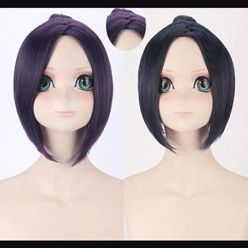 Hitman Reborn Cosplay Wig Short Blue Black Mixed Synthetic Hair Kuromu Dokuro Anime Halloween Costume Party Wigs+ Free Wig Cap