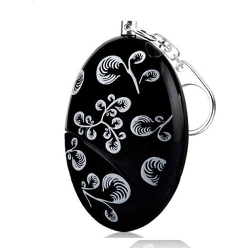 Personal Self-defense Device 120 Decibel Portable Black Printing Anti-wolf Alarm for Women and Children Safety and Anti-lost