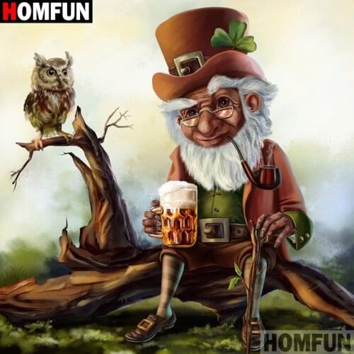 HOMFUN Full Square/Round 5D DIY Diamond Embroidery "Cartoon Old man" Diamond Painting Cross Stitch Rhinestone 5D A09152