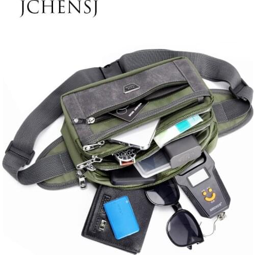 JCHENSJ Waist Bag For Men Large Capacity Mens Belt Bag 6 Zipper Pocket Chest Bag Multifunction Outdoor Male Shoulder Pack