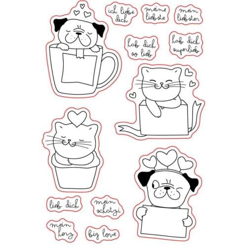 German Words Transparent Clear Stamps for DIY Scrapbooking/Card Making/Kids Christmas Fun Decoration Supplies ST0117