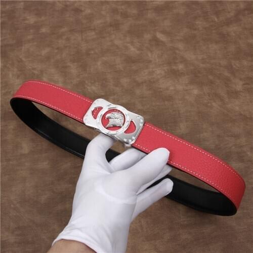 2021 Womens New Casual Dress Jeans Belt Fashion luxury brand stainless steel belt buckle adjustable Cowskin belt for women