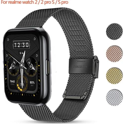 For Realme Watch 2 2 Pro Sport Smartwatch Stainless Steel Strap Bracelet For Realwatch S S Pro 22mm Metal Band correa