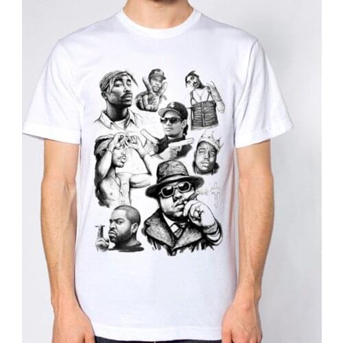 Rap Legends T-Shirt Hip Hop Biggie Eazy E Ice Tupac Rappers Hipster Top New Brand Cheap Sale Cotton Funny Shirts