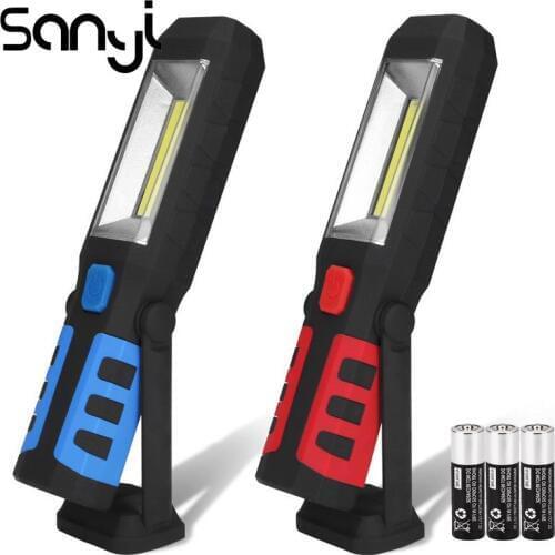 SANYI Magnetic Portable Lantern 3 Modes 3800 Lumen by 3*AAA Battery Flashlight Working Light Torch Linternas