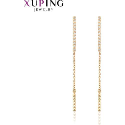 Xuping Earings Fashion Jewelry For Women Simple Long Drop Earrings Wholesale Wedding Christmas Gifts 95285