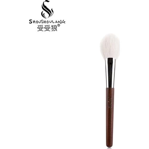 Shoushoulang Professional Make Up Brush Fan Shape Blush Brush 22# Soft Saibikoho Goat Hair Makeup Brushes