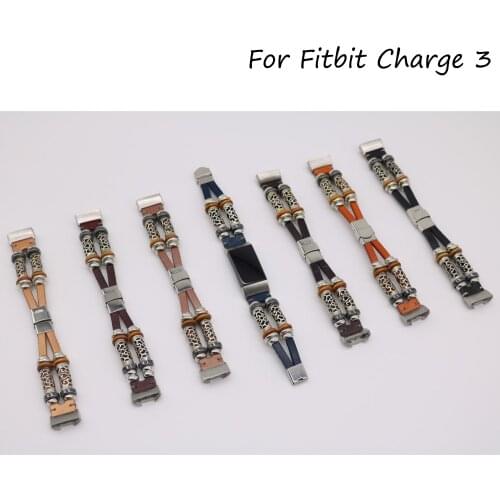 For Fitbit Charge 3 Retro Leather Strap Replacement Wrist Belt Strap for Fitbit Charge 4 Smart Watch Band Accessories Strap