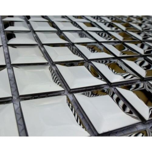 Modern pyramid shape 3D stainless steel tiles metal mosaic tiles squared kitchen backsplash living room sunroom wall mosaic tile